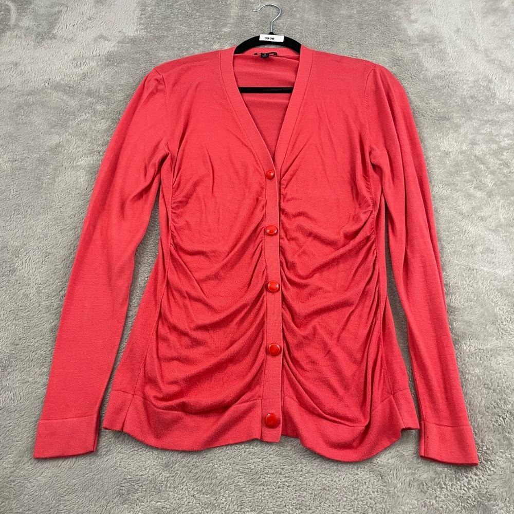 Lafayette 148 New York Cardigan Sweater S‎ Hot Pink Cashmere Blend Barbiecore